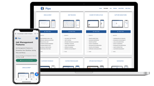 Job Management Features- Pipe App Job Management Software